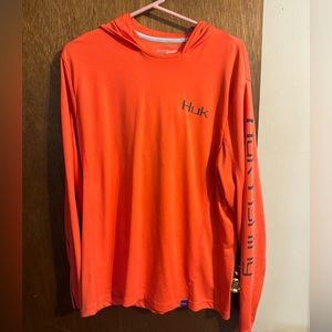 Huk men’s hoodie, long sleeve, fishing shirt, size large